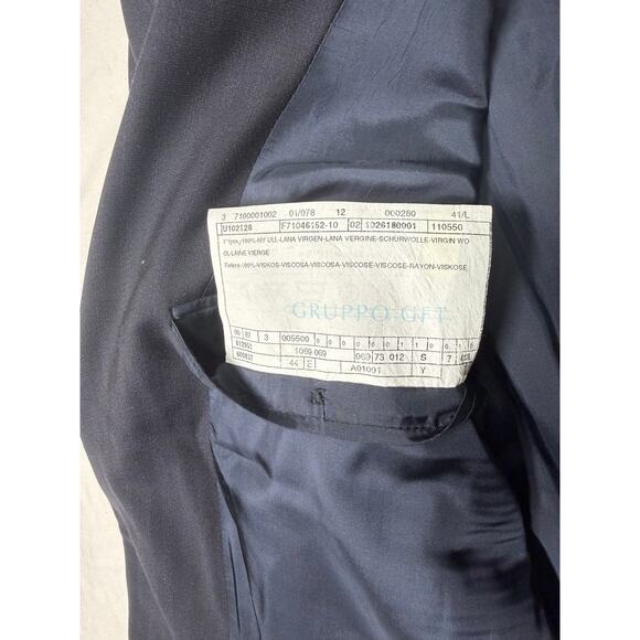 Giorgio Armani Le Collezioni Mens 41-L Navy Wool Blazer Jacket Made in Italy - Picture 2 of 14